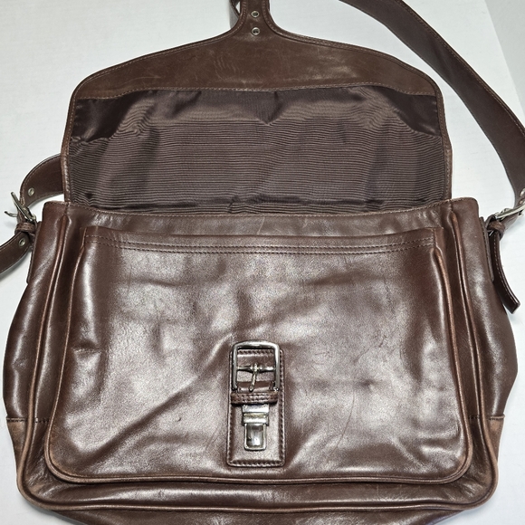 Coach Logan Rich Choco Brown Leather Large Briefcase Portfolio Laptop Bag 5238 - Picture 11 of 16